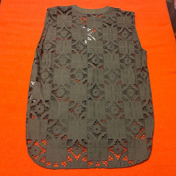 Zara oversized khaki openwork embroidered sleeveless top NWT - Picture 7 of 8